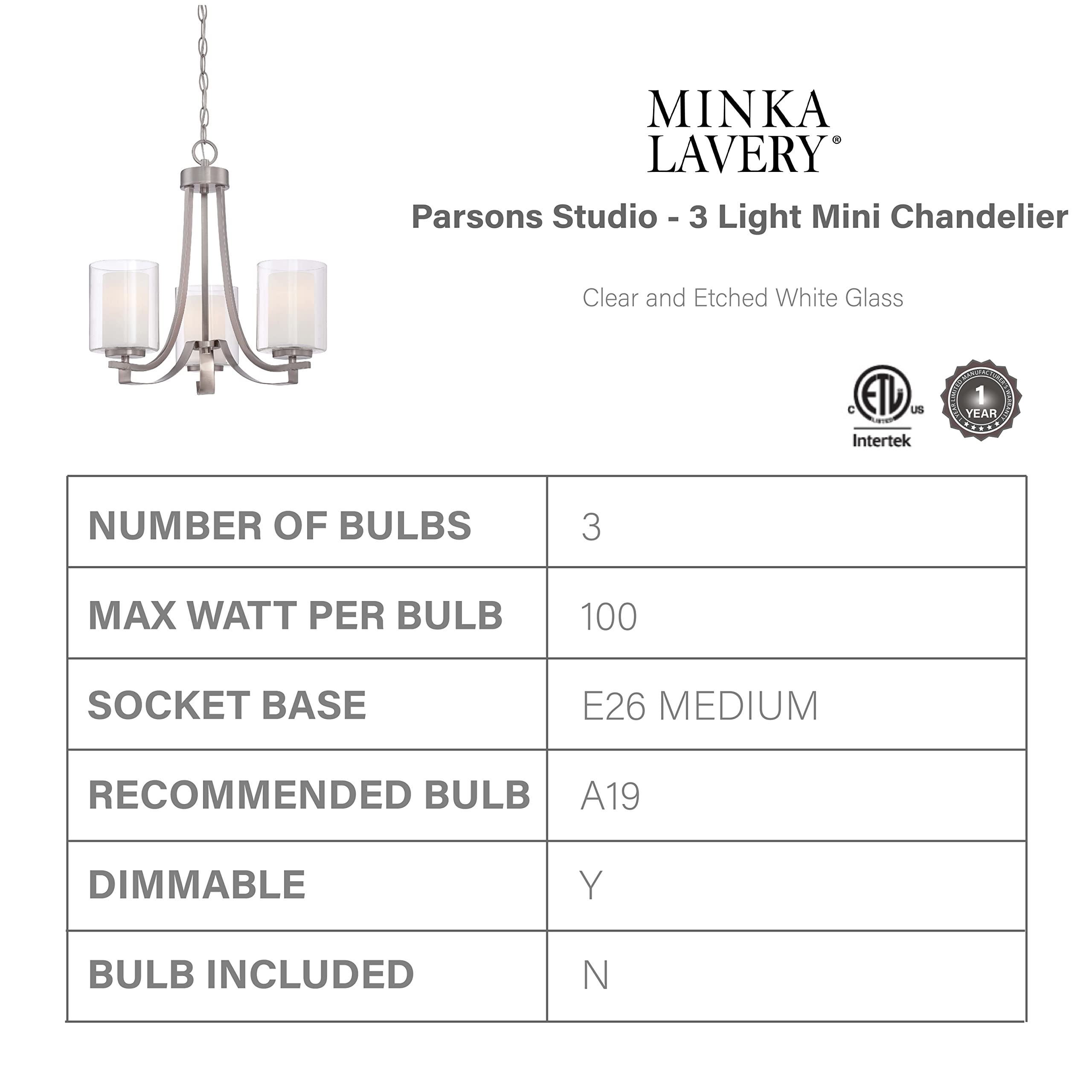 Minka Lavery Chandelier Pendant Lighting 4103-84, Parsons Studio